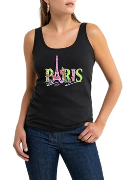 Париж Эйфелева башня, французские традиции, Улицы Парижа, Графическая майка, Женская элегантная Сексуальная футболка без рукавов, Модные и свежие топы
