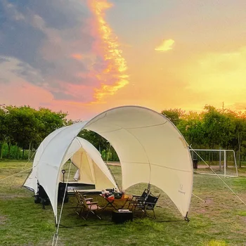 Палатка для кемпинга на открытом воздухе, ветрозащитная и непромокаемая, палатка с большим пространством, портативная палатка для кемпинга 
