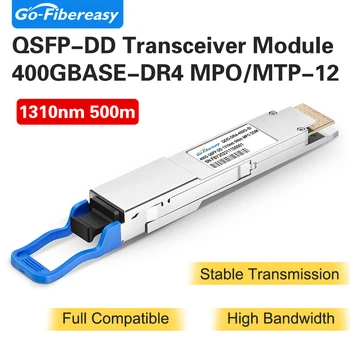 Модуль оптического приемопередатчика 400G DR4 QSFP-DD PAM4 1310nm 500m DOM MTP/MPO-APC-12Core SMF Модуль оптического приемопередатчика, поддержка 4 × 100G-DR