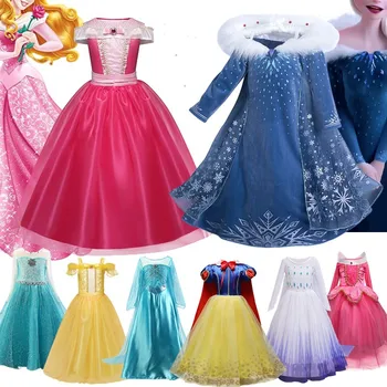 Платье Принцессы Эльзы для девочек Encanto, Фантазия на Хэллоуин, Детский костюм принцессы, Карнавальное праздничное платье, Белоснежка, костюмы для косплея