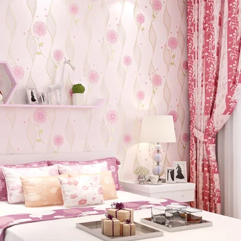Современные обои для домашнего декора в деревенском стиле, самоклеящиеся розово-голубые обои в цветочек, Рулон для стен, 3D обои для спальни, 3 м