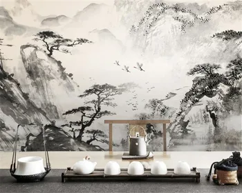 beibehang Гостиная ТВ фоновые обои классическая атмосфера живопись тушью пейзаж фоновые обои для украшения стен