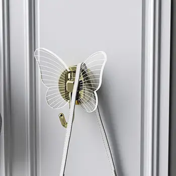 1 ~ 5ШТ Акриловая Бабочка Прозрачный Крючок Вешалка для одежды Для ванной Комнаты Настенный Стеллаж Для Организации Хранения Дверные крючки Кухня