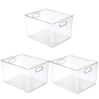 3шт 29x20x15 см Акриловый Прозрачный Ящик Для хранения Холодильника Настольный Ящик для хранения ванной комнаты в общежитии