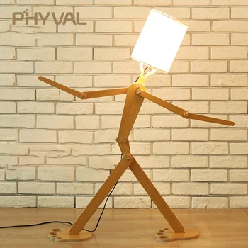 Настольные светильники PHYVAL Robot С несколькими шарнирами, Подвижные, Креативные, регулируемые Для гостиной, декор детской комнаты, Деревянные настольные лампы, светильники