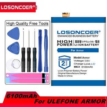 LOSONCOER для Ulefone Armor Battery 5,0 дюймов Helio P25 Высококачественный аккумулятор Мобильные Аксессуары + Бесплатные инструменты 6100mAh Armor Battery