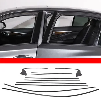Для 2015-2022 Infiniti Q50L ПВХ Черное Окно Автомобиля Декоративная Наклейка в Полоску Аксессуары Для защиты Экстерьера Автомобиля 10 шт.