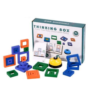 Имитация квадратных блоков для детей, дизайн портативной развивающей игры
