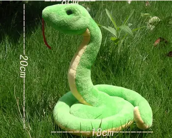 около 21x20 см новая плюшевая игрушка в виде зеленой змеи, мягкая имитация куклы-змеи, подарок s1939