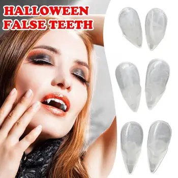 Вставные зубы Вампира на Хэллоуин, Ужасающая Костюмированная вечеринка Для Взрослых И Детей, Прозрачные Клыки на Хэллоуин, Поддельные Зубные протезы для Косплея I3B1