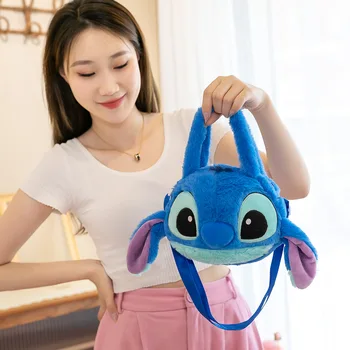 Kawaii Disney Stitch Bag Плюшевый Рюкзак через плечо Lilo and Stitch Plushies, Дорожная мягкая сумка, подарок для хранения на плечо, игрушка для девочки