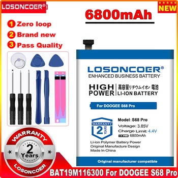 Аккумулятор LOSONCOER 6800 мАч BAT19M116300 для DOOGEE S68 Pro