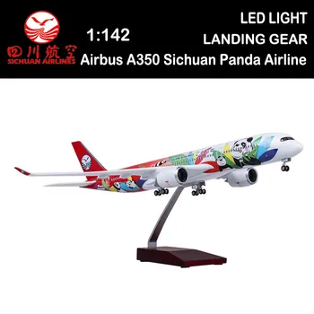 47 СМ 1/142 Самолет Airbus A350 Sichuan Panda Airline Модель Легкого Самолета для Коллекции Игрушек Взрослый Авиалайнер Подарок Детям Шоу Мальчиков