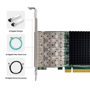 X520-DA2 PCI-E X8 10-гигабитная оптическая серверная сетевая карта 4X10G SFP + оптический LC-интерфейс