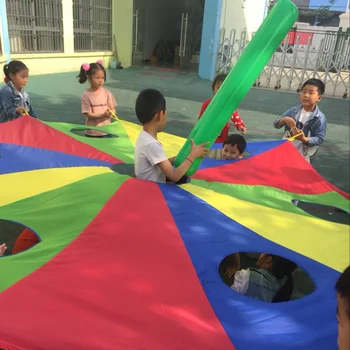 Парашют для детей со свободным воздушным стержнем, диаметром 3 м/4 м с 9 отверстиями в наличии