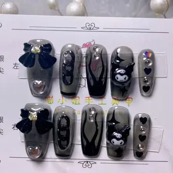 Sanrio Kuromi Sweet Cool Руководство по наращиванию ногтей 2022 Новая наклейка Для наращивания накладных ногтей Аксессуары