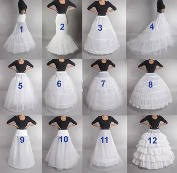 Свадебные Аксессуары Новая Нижняя юбка с 3 кольцами для свадебного платья, эластичная лента на шнуровке, регулируется, доступно 12 стилей