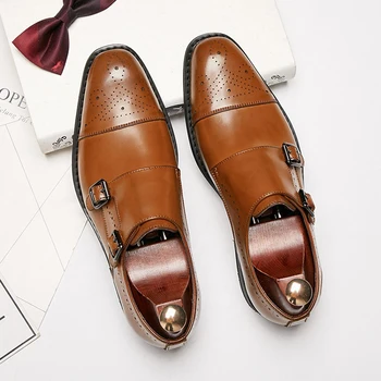 DESAI /Новинка 2021 года; Мужские модельные туфли в деловом стиле из натуральной кожи; Официальная обувь с перфорацией типа 