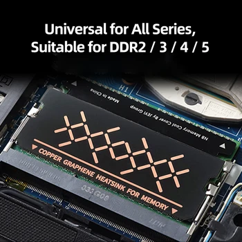 2шт Тепловыделяющая Прокладка Дизайн Из Медной Фольги Терморитическая Прокладка Антиоксидантное Графеновое Покрытие для ПК DDR5 DDR4 DDR3 Модуль Памяти