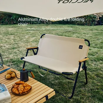 Открытый складной стул из двойного алюминиевого сплава, Походный портативный стул для отдыха в парке Кермит со спинкой