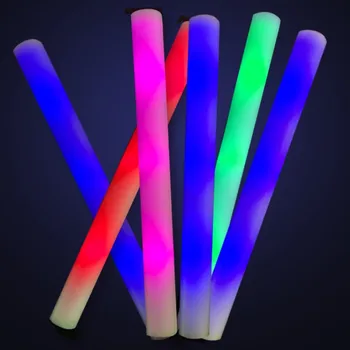 Светодиодная флуоресцентная Светящаяся палочка Светящиеся Палочки для вечеринки Ночник Лампа Пена RGB Темный Свет для бара Свадьба День рождения Фестивальные огни