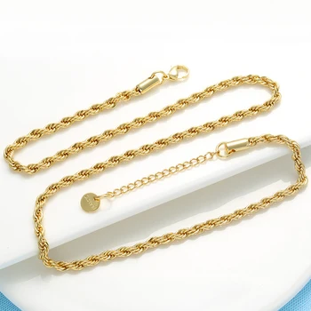 ZHUKOU Золотое ожерелье из нержавеющей стали в стиле панк Золотого цвета для женщин, колье-чокеры в виде витой змеи, Модное ожерелье-цепочка оптом VL99