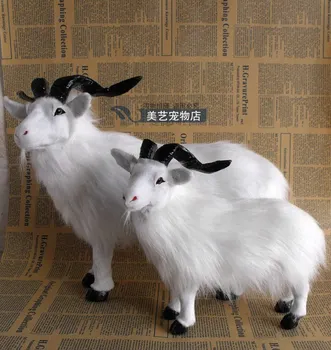 пара игрушек-имитаторов коз, пластиковые и меховые модели овец ручной работы, подарок