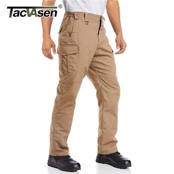 TACVASEN, Брюки-карго с несколькими карманами, Мужские рабочие брюки, Тактические походные брюки полной длины, Полицейские тренировочные брюки
