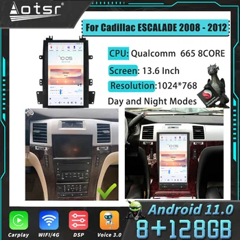 Автомобильный радиоприемник Android11 для Cadillac ESCALADE 2008-2012 с экраном Android в стиле Tesla, авто стерео, GPS навигационный плеер, мультимедиа 4G