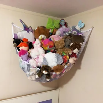 подвесной стеллаж для хранения мягких игрушек в детской комнате, угловой стеллаж для хранения игрушек животных, треугольный сетчатый контейнер для кровати, органайзер для одежды с