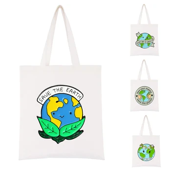 Сумка Save The Earth, сумка Save Water, сумка Save Planet, сумка на День Земли, Внутренний карман, Холщовая сумка на молнии, сумка через плечо Оптом