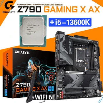 Материнская плата Gigabyte Z790 GAMING X AX WIFI Подходит для работы с процессорами Intel Core 13-го поколения i5-13600K, процессором i5 ATX PCIe 5, DDR5 7600 + (OC)