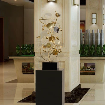 Скульптура из нержавеющей стали в лобби отеля, мягкое украшение модельной комнаты, гостиной, прихожей, украшение стола абстрактным металлом
