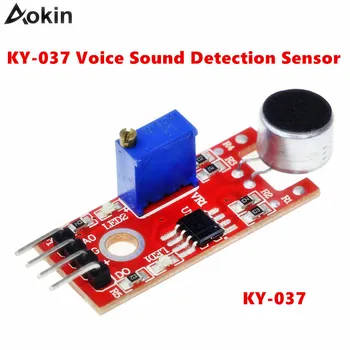 KY-037 Новый 4-контактный модуль датчика обнаружения звука голоса, микрофон, передатчик, Умный робот, автомобиль для arduino DIY Kit, высокая чувствительность