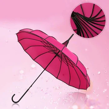 16 костяных простых прямых зонтов Водонепроницаемые ветрозащитные зонты с защитой от ультрафиолета для мужчин и женщин Baobian Umbrella