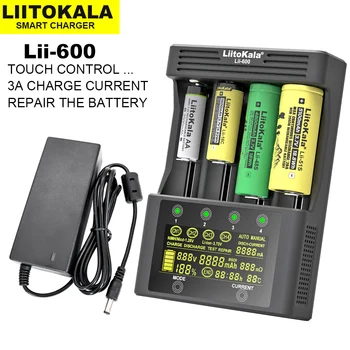 Liitokala Lii-600 Lii-500 ЖК-литий-ионный аккумулятор Зарядное устройство 3,7 В NiMH 1,2 В Подходит для 18650 26650 21700 26700 18350 16340 AAA AAA