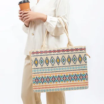 Роскошные женские сумки-тоут в богемном стиле, холщовая сумка большой емкости на молнии, Модная женская сумка