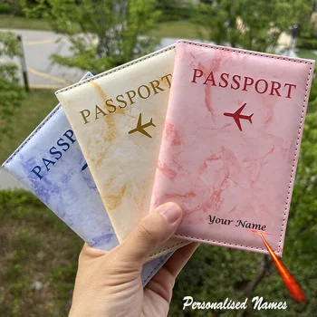 Персонализированная обложка для паспорта с именами на заказ, Дорожный футляр для паспортов