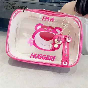 Disney Strawberry Bear, Новая косметичка, Модная Высококачественная Водонепроницаемая Прозрачная сумка для мытья, Многофункциональная сумка для хранения