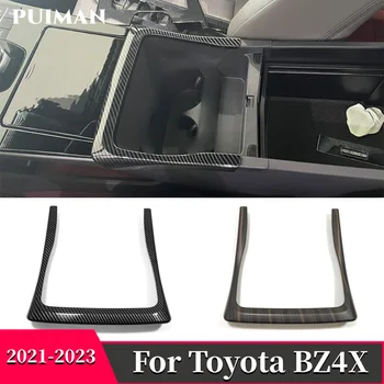 Для Toyota BZ4X EA10 2022 2023 Внутренняя Коробка Передач Декоративная Рамка Крышка Стакана Воды Накладка в полоску Наклейка Аксессуары Для Защиты Автомобиля