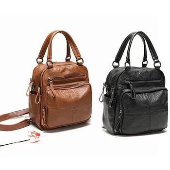 Увядшая итальянская модная сумка с несколькими карманами, сумка-мессенджер, модная сумка через плечо, рюкзак из воловьей кожи, ретро кожаная сумка для женщин