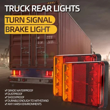 1 Пара Задних фонарей грузовика 24 В, Поворотная сингальная лампа для прицепа, Универсальные задние стоп-сигналы для RV, лодок, Караванов, Кемперов, квадроциклов