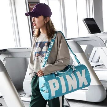 Новая Модная женская Розовая дорожная сумка для хранения, Женская спортивная сумка для фитнеса, большая вместительная водонепроницаемая спортивная сумка для спортзала