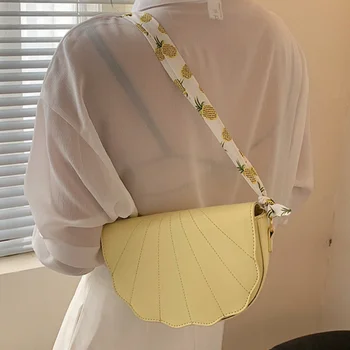 Модные сумки с шелковым шарфом, женская полукруглая сумка-мессенджер, Новая Простая Элегантная сумка на плечо для девочек