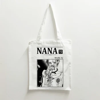Женская холщовая сумка Nana на плечо с принтом, женские сумки для покупок, хлопчатобумажная ткань, тканевые продуктовые сумки, сумка для книг для девочек