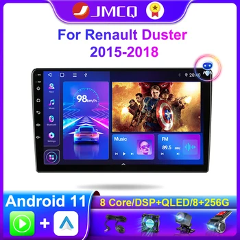 JMCQ 2 Din Android 11 Carplay Автомобильный Стерео Радио Мультимедийный Видеоплеер Для Renault Duster 2015-2018 Навигация 4G + WIFI Головное устройство