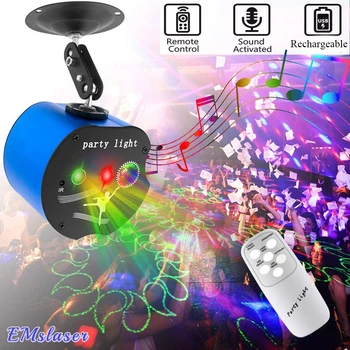 Novelly LED DJ диско Лазерный проектор Звуковой сцены Световой эффект для свадьбы, Рождественской вечеринки, светильник USB перезаряжаемый
