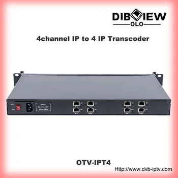 Транскодер OTV-IPT4 от 4 IP до 4 IP с потоковым видео 4K 30 Кадров в секунду, Транскодер IPTV