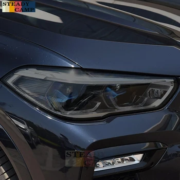 2 предмета; Защитная пленка для автомобильных фар с дымчато-черным оттенком; Виниловая прозрачная наклейка из ТПУ для BMW X6 G06 M 2020 2021 Аксессуары