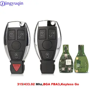 jingyuqin Smart Remote Key Для Mercedes Benz 2000 года выпуска + Поддерживает Оригинальный FBS3 Keyless Go BGA 315 МГц или 433,92 МГц 3/4 кнопки